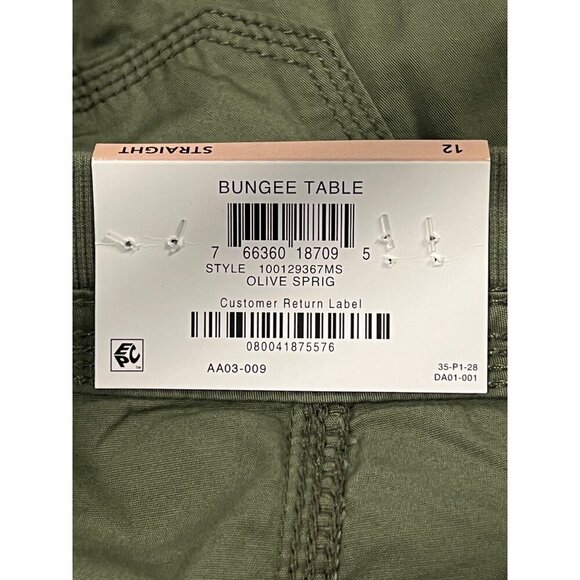 Style Co Womens Olive Green Capri Cargo Pants Size 12 Comfort Waist Mid Rise New - Picture 8 of 10